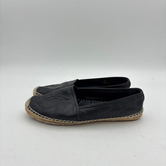 YSL Saint Laurent Logo Leather Espadrille Shoes Men\'s 43 US 10 main image 6